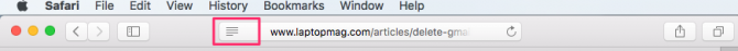 image of reader view icon in the browser bar