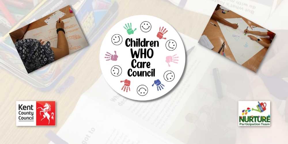 Children WHO Care council logo and photos from the meeting.
