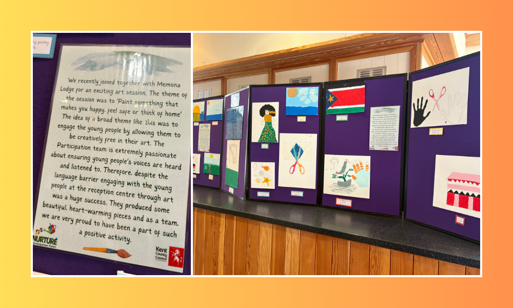 Pictures from exposition of artwork from refugees