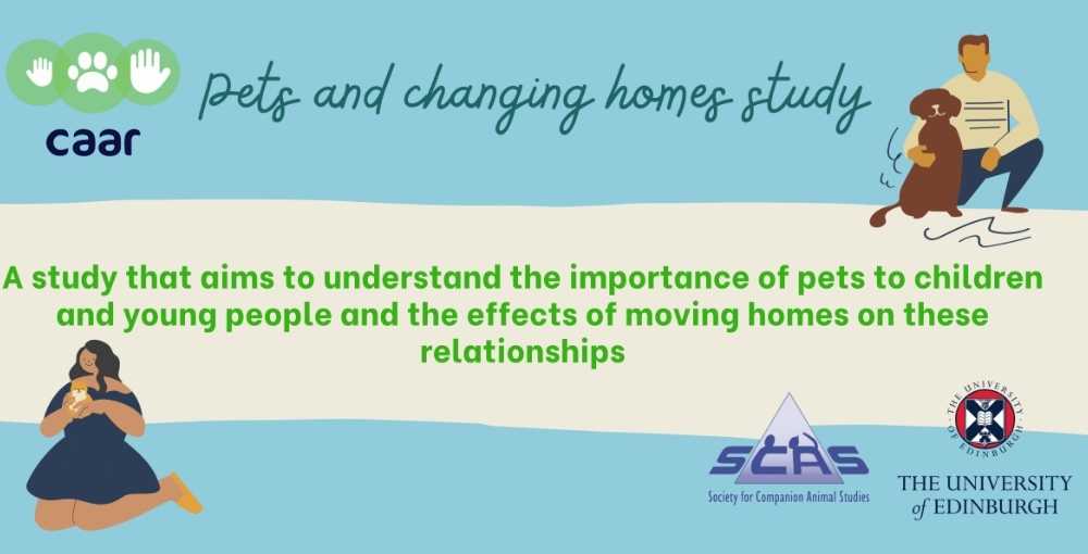 Pets and changing homes study. A study that aims to understand the importance of pets to children and young people and the effects of moving homes on these relationships. 